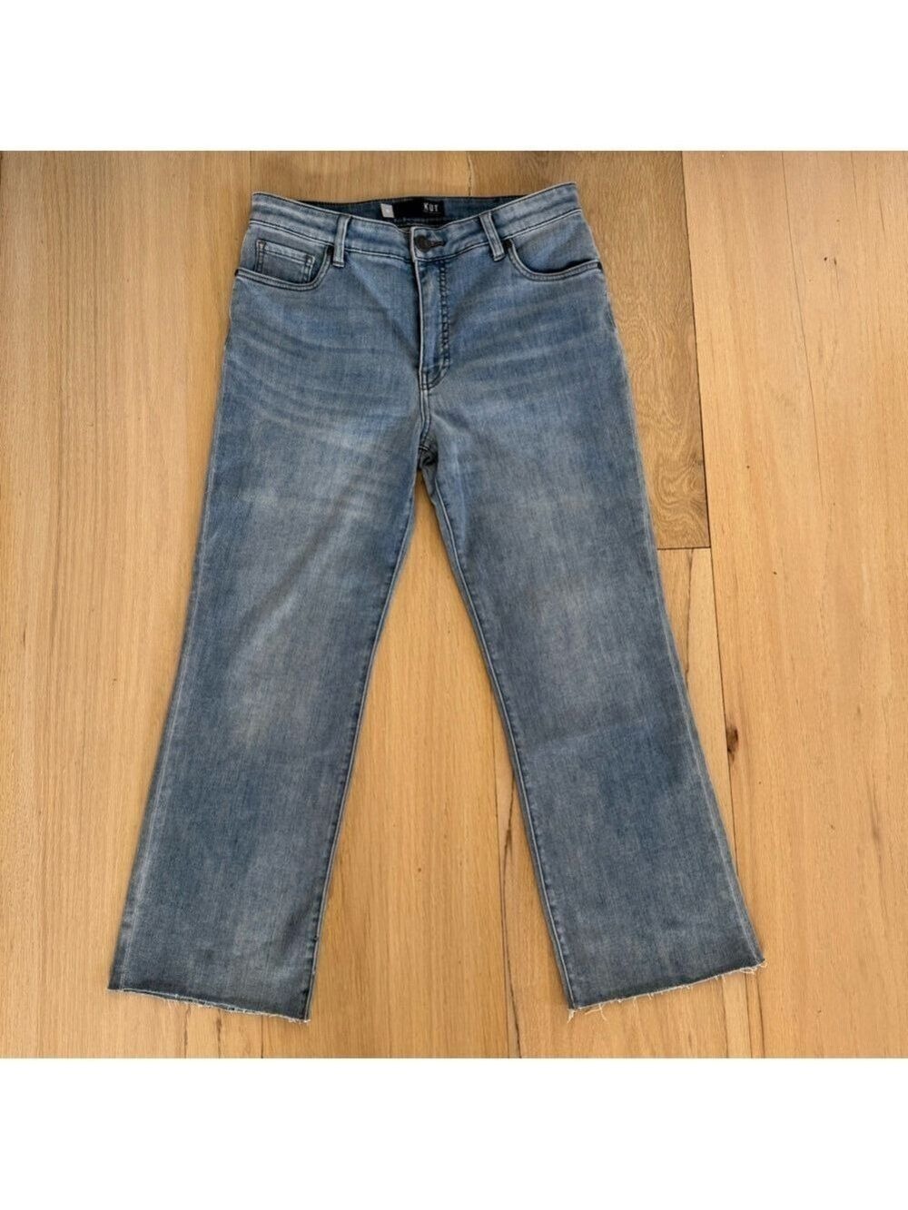 Kut from the Kloth High Rise Kelsey Fab Ab Ankle Flare Jeans Size 10